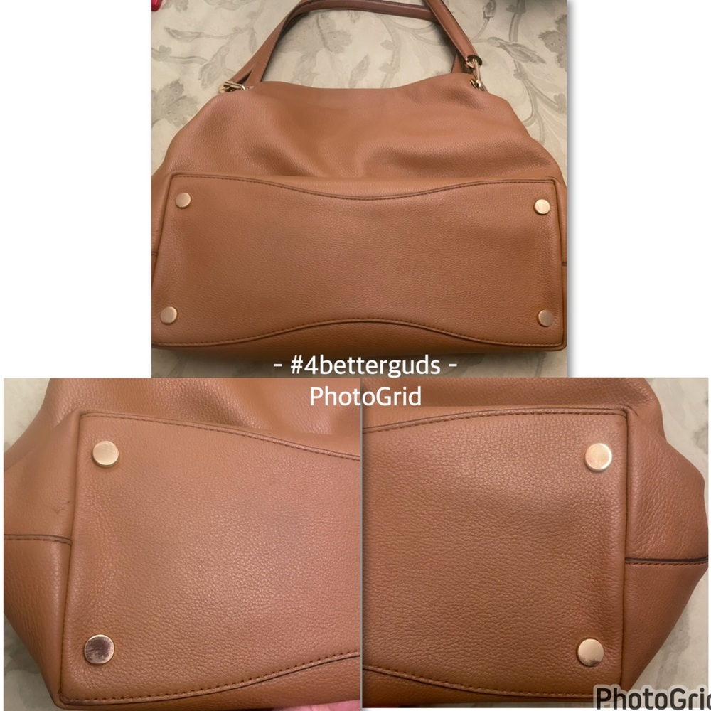 Michael Kors Large Pebbled Leather Satchel Luggage Brown Shoulder Hobo Handbag - Picture 11 of 16